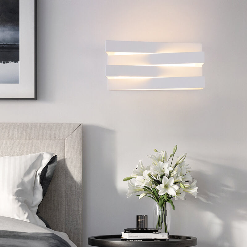 Nordic Minimalist Geometric Rectangular Layer LED Wall Sconce Lamp