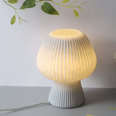 Modern Minimalist Mushroom 1-Light Glass Table Lamp For Bedside