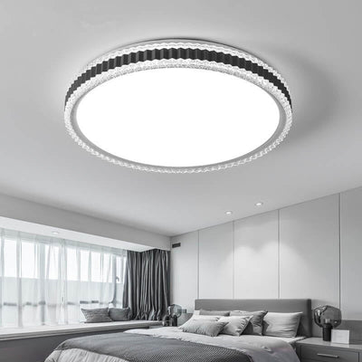 Nordic Light Luxury Crystal Round LED Flush Mount Light