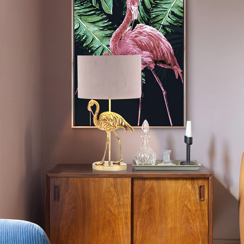 Lampe de Table 1 Lumière en Résine Flamant Rose de Luxe Nordique 