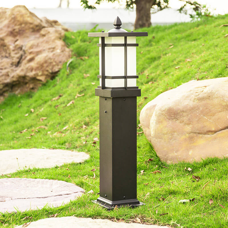 Lámpara de Pilar de Jardín de Paisaje Impermeable de Vidrio de Aluminio para Exteriores 