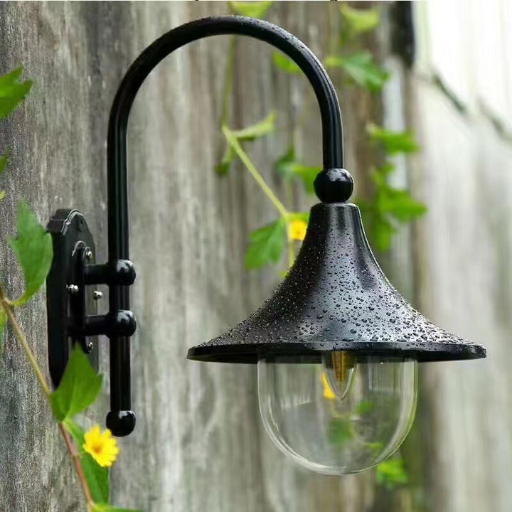 Zeitgenössische industrielle Aluminium-Horn-Form 1-Licht Wandleuchte Lampe für Terrasse im Freien 