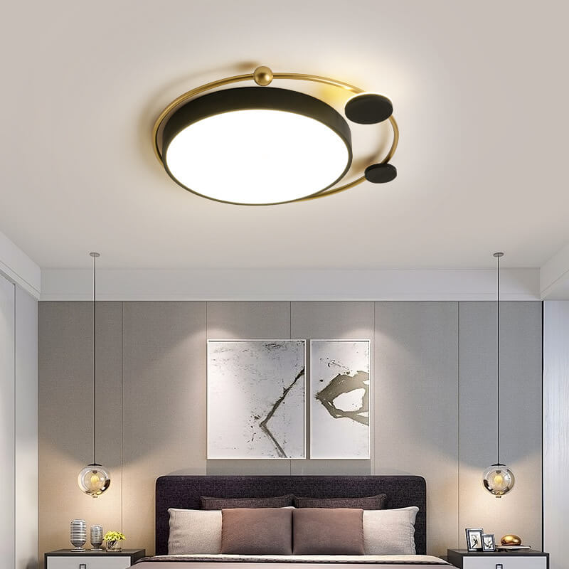 Moderne Luxus Eisen Kreis Ring Acryl Schirm LED Deckenleuchte für Wohnzimmer 
