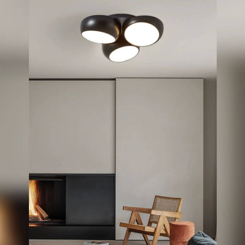Plafonnier semi-encastré à LED rond en plastique et fer minimaliste moderne scandinave 