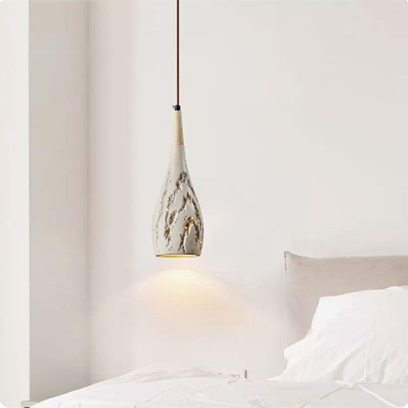 Zeitgenössische Retro konische hohe gemischte Ton 1-Licht Pendelleuchte für Schlafzimmer 