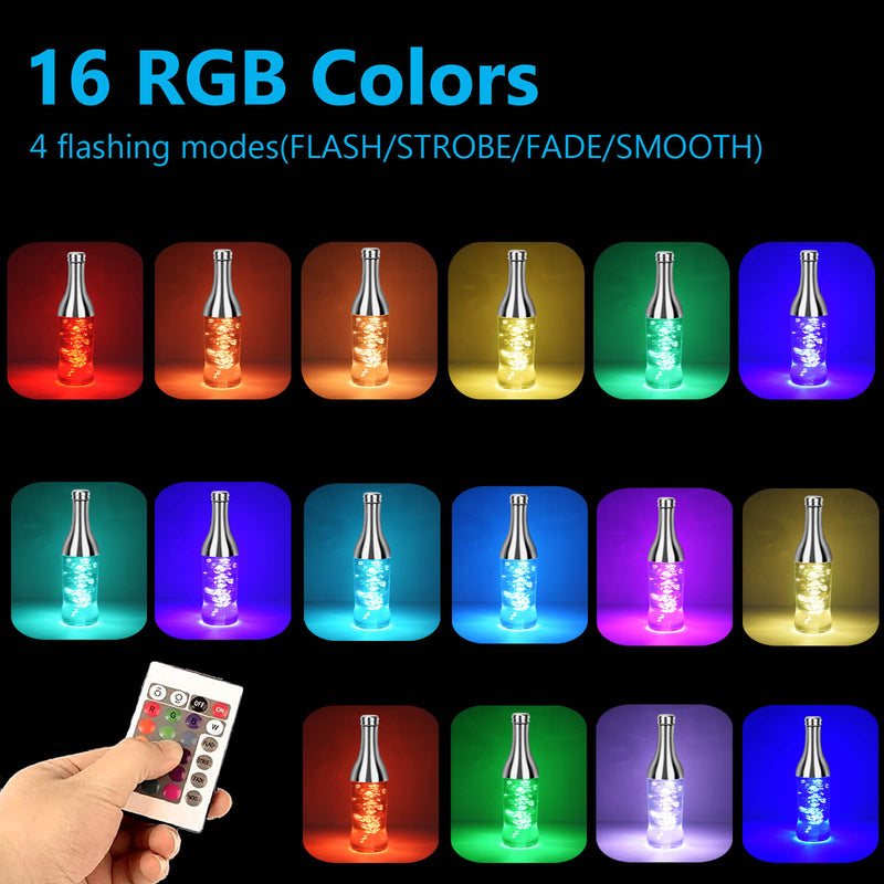 Lampe de table moderne créative à LED RGB colorée en forme de bouteille de vin 
