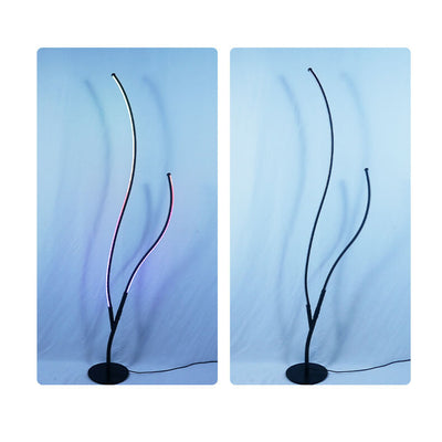 مصباح أرضي LED RGB معدني سيليكون بفرع شجرة إبداعي حديث 