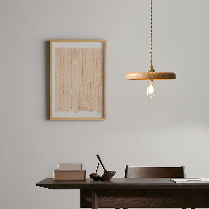 Lampe suspendue à 1 lumière en forme de bûche Wabi-sabi vintage japonaise 