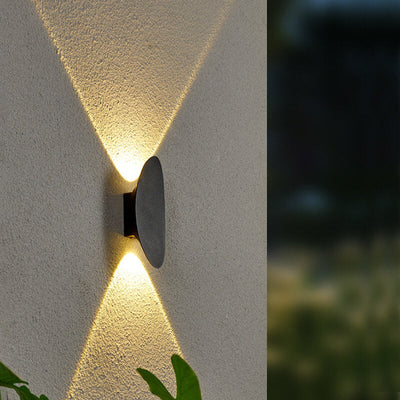 Lámpara de Aplique de Pared Impermeable LED para Exterior de Aluminio de Forma Oval Simple y Plana 
