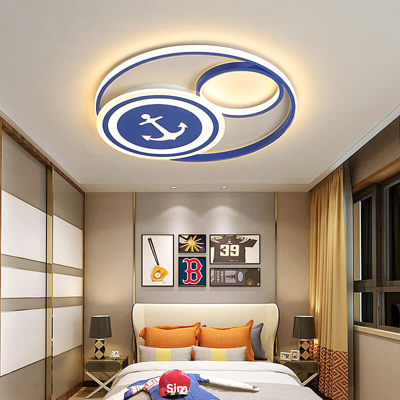 Cartoon Creative Rudder Nautical LED Flush Mount Ceiling Light