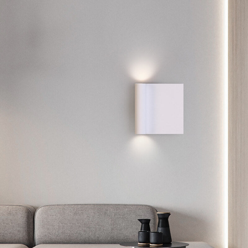 Modern Minimalist Square Up and Down Illuminated LED Wall Sconce Lamp