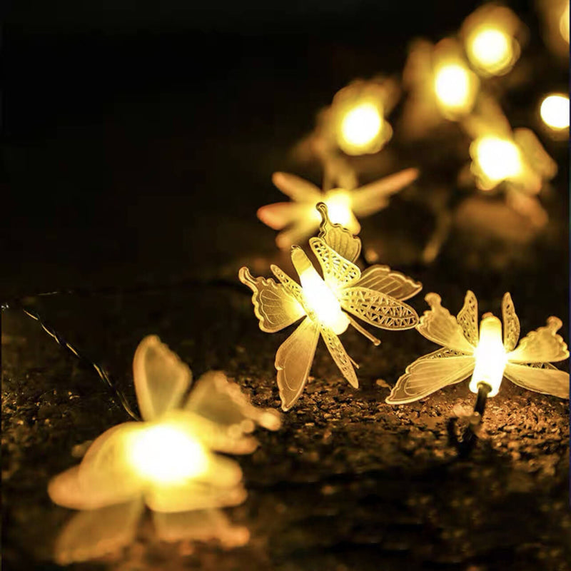 Lumières à cordes LED modernes créatives papillon pour patio extérieur et jardin 