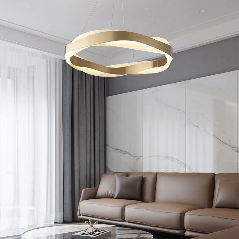 Candelabro LED de Acrílico y Acero Inoxidable en Oro Champán de Lujo Posmoderno 