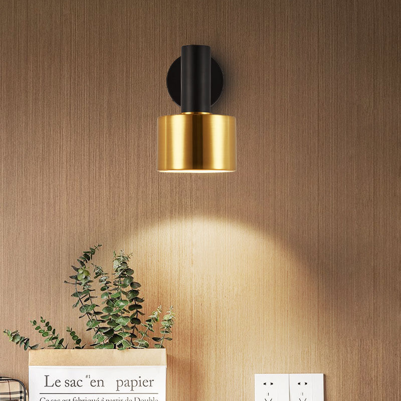 Modern Minimalist Round Head Metal 1-Light Wall Sconce Lamp
