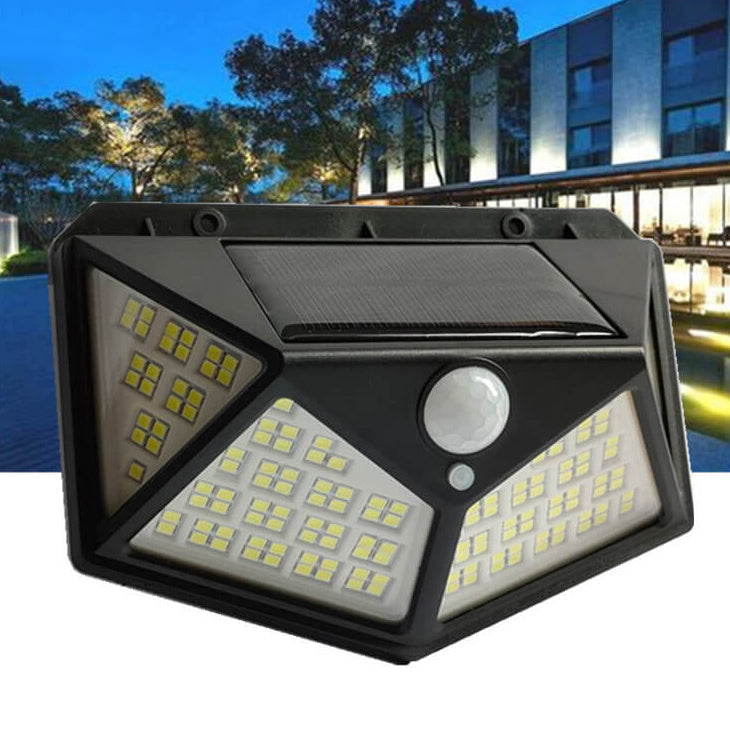 Lampe murale solaire extérieure 162 LED étanche avec capteur de mouvement pour jardin 