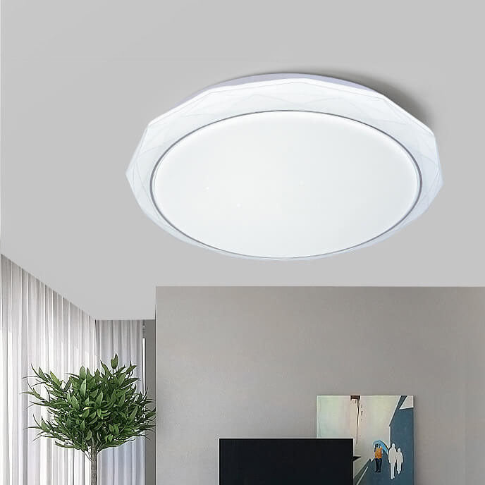 Modern Simple Round Diamond Acrylic LED Flush Mount Ceiling Light