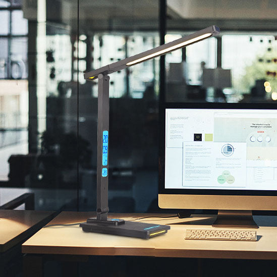 Lampe de bureau à chargement sans fil LED rotative multifonctionnelle simple 