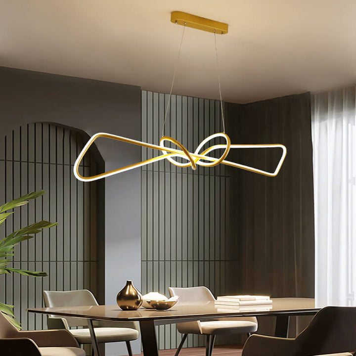 Lustre LED créatif avec design de nœud léger et luxueux 