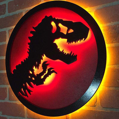 Jurassic Park Dinosaurier LED leuchtende dekorative Neon-Wandleuchte 