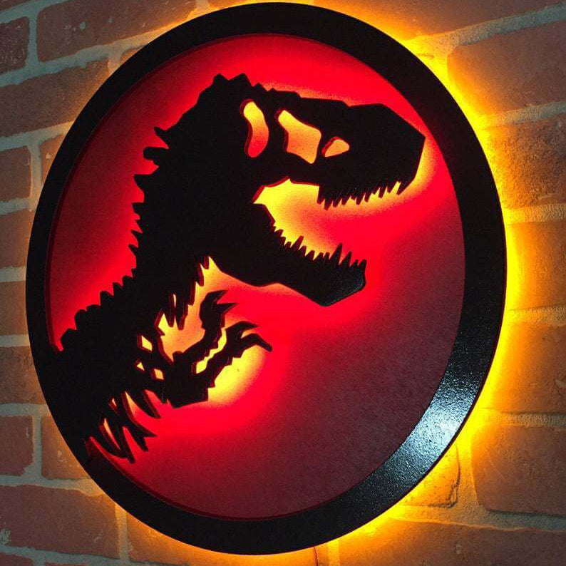 Jurassic Park Dinosaur LED Luminous Decorative Neon Wall Sconce Lamp