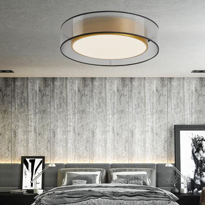 Zeitgenössische Einfachheit Alle Messing Acryl Zylinder Schatten LED Unterputz Deckenleuchte Für Wohnzimmer 