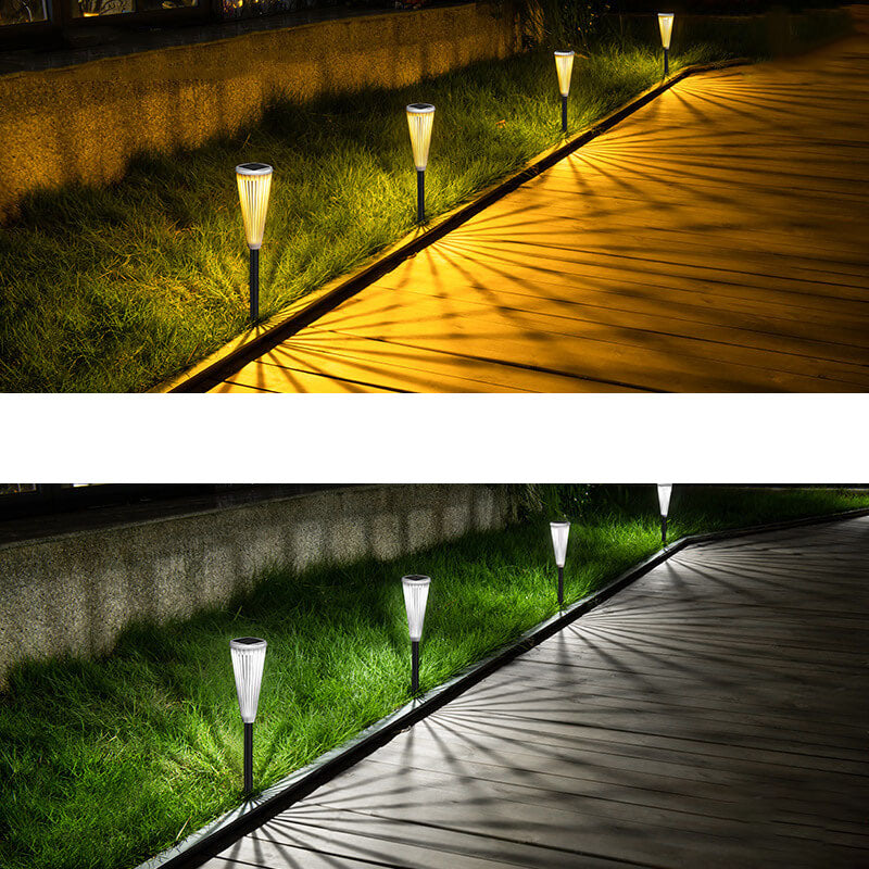 Modern Minimalist Solar Outdoor ABS PC Hollow Umbrella Design LED Waterproof Garden Lawn Ground Insert Landscape Light