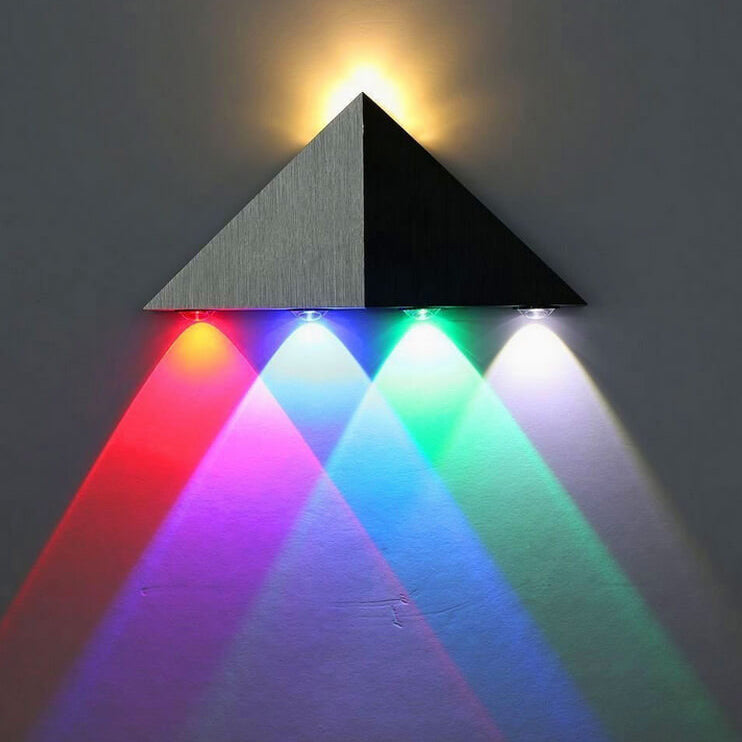 Modern Creative Aluminum Acrylic Stereo Triangle Pyramid Design LED Wall Sconce Lamp