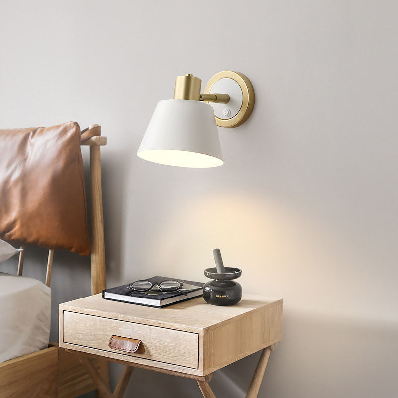 Modern Minimalist Pure White Hardware 1-Light Wall Sconce Lamp