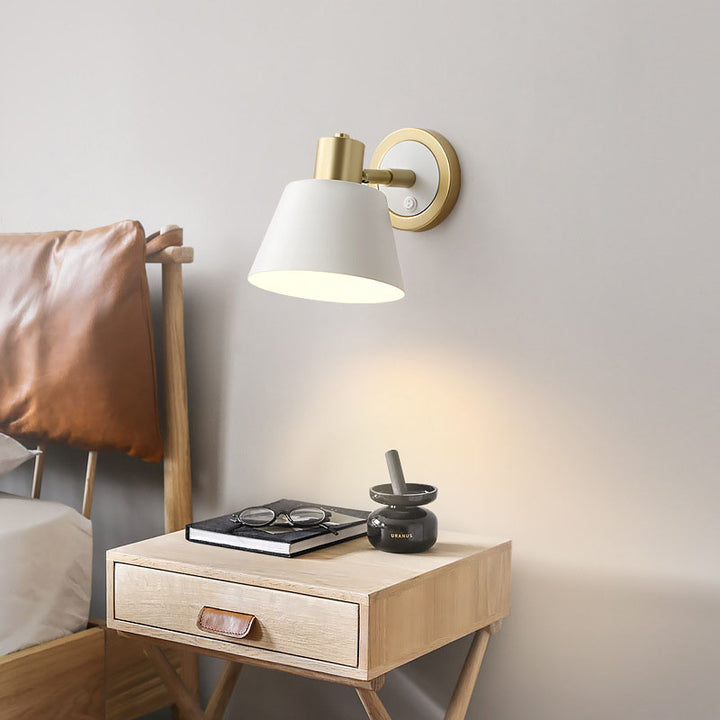 Modern Minimalist Pure White Hardware 1-Light Wall Sconce Lamp