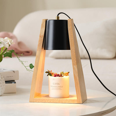 Lámpara de Mesa de Cera Derretida de 1 Luz de Tronco de Hierro de Cono Simple Japonés 