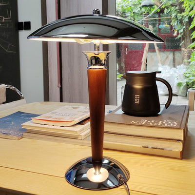 Japanische Wabi-Sabi-Tischlampe aus einfarbigem Metall mit 1 Leuchte 