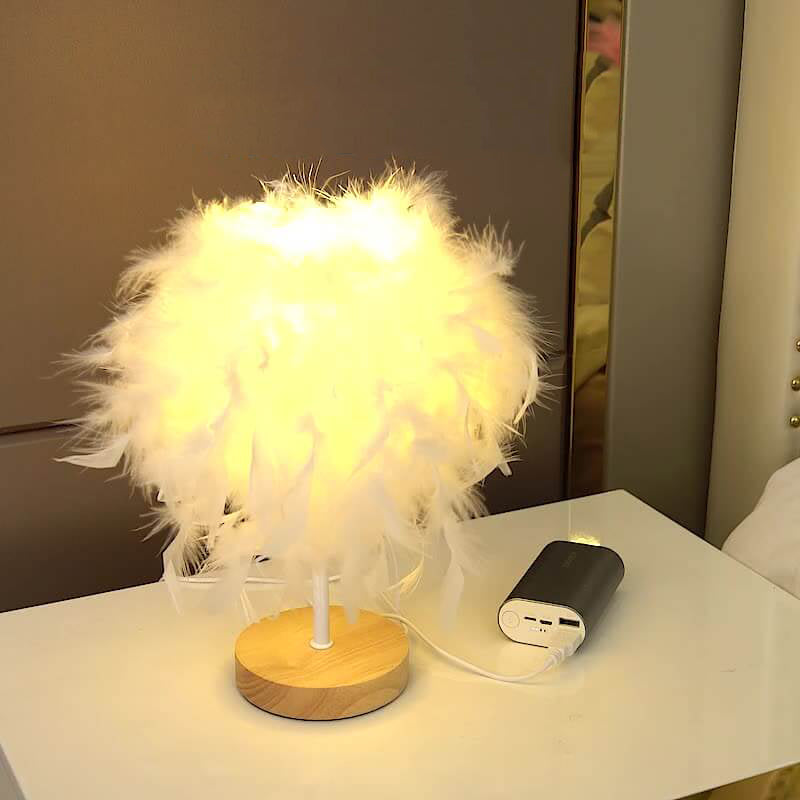 Nordic Creative Feather 1-Light Night Light Decorate Table Lamp