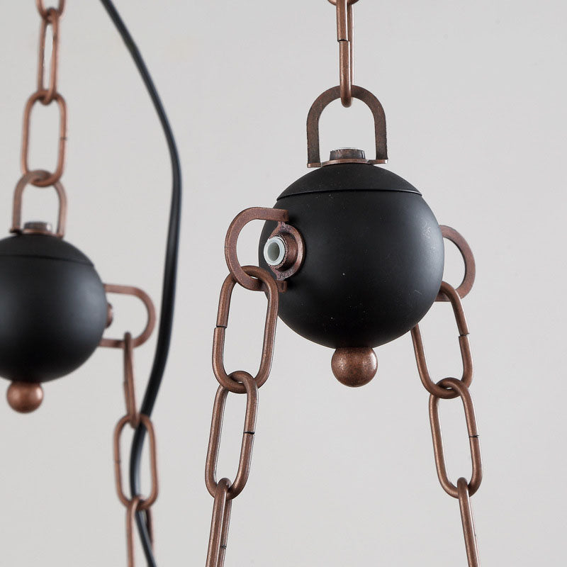 Lustre à 3 lumières en fer avec bande boisée de style ferme traditionnelle pour salle à manger 