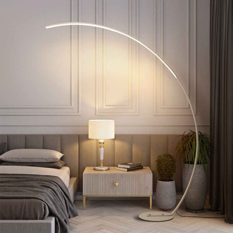 Nordic Modern Minimalist Fishing Rod Hardware Aluminum Acrylic LED Standing Floor Lamp