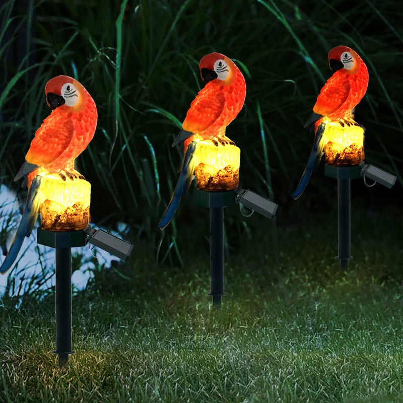 Modern Rustic Parrot Solar Outdoor Lawn LED Garden Ground Insert Landscape Light