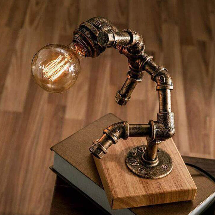 Retro-Industrieroboter-Augenschutz-Eisen-1-Licht-Tischlampe 