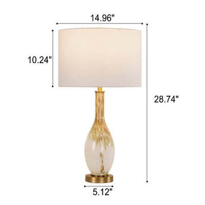 Modern Luxury Flowing Gold Glazed Glass Fabric 1-Light Table Lamp