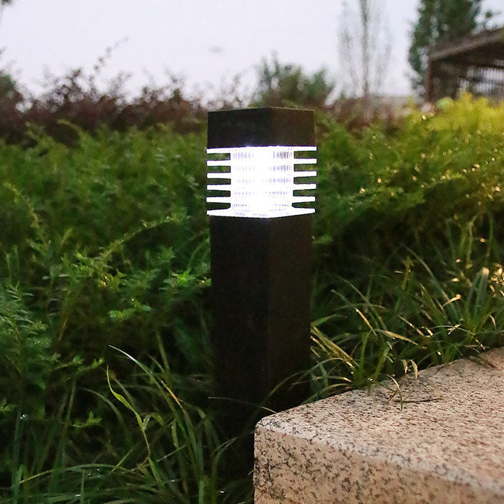 Zeitgenössische industrielle wasserdichte Solar-ABS-Säulen-LED-Rasen-Einsteckleuchte für den Außenbereich 