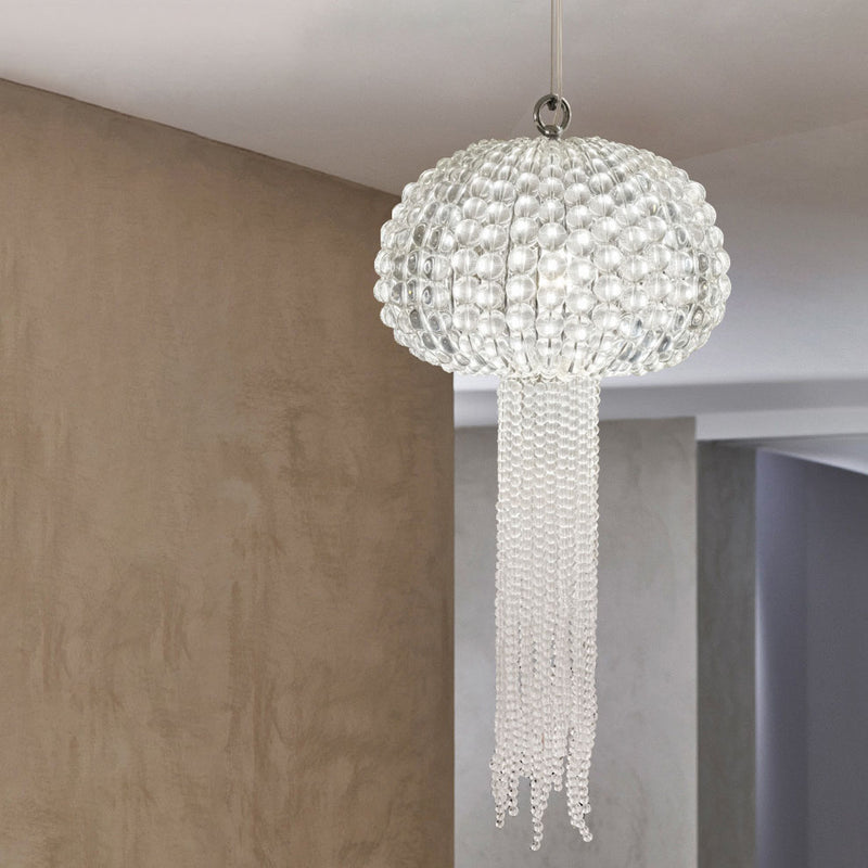 Moderne Leichte Luxus Glas Quallenform 1-Licht Pendelleuchte 