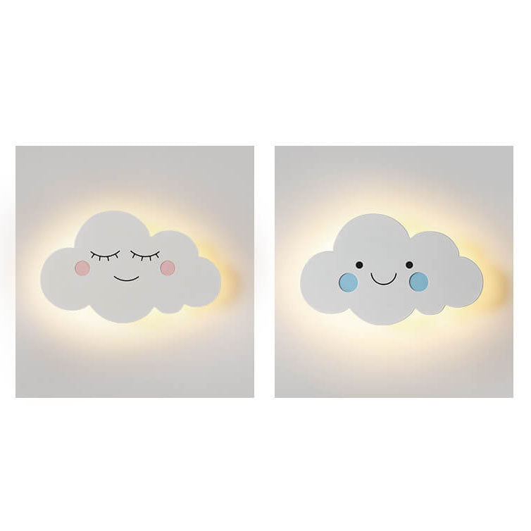 Nordic Creative Clouds Eisen Emoji LED Wandleuchte für Kinder