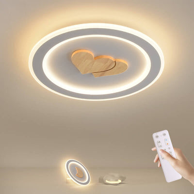 Moderne einfache Deckenleuchte mit LED und massivem Holzdesign 