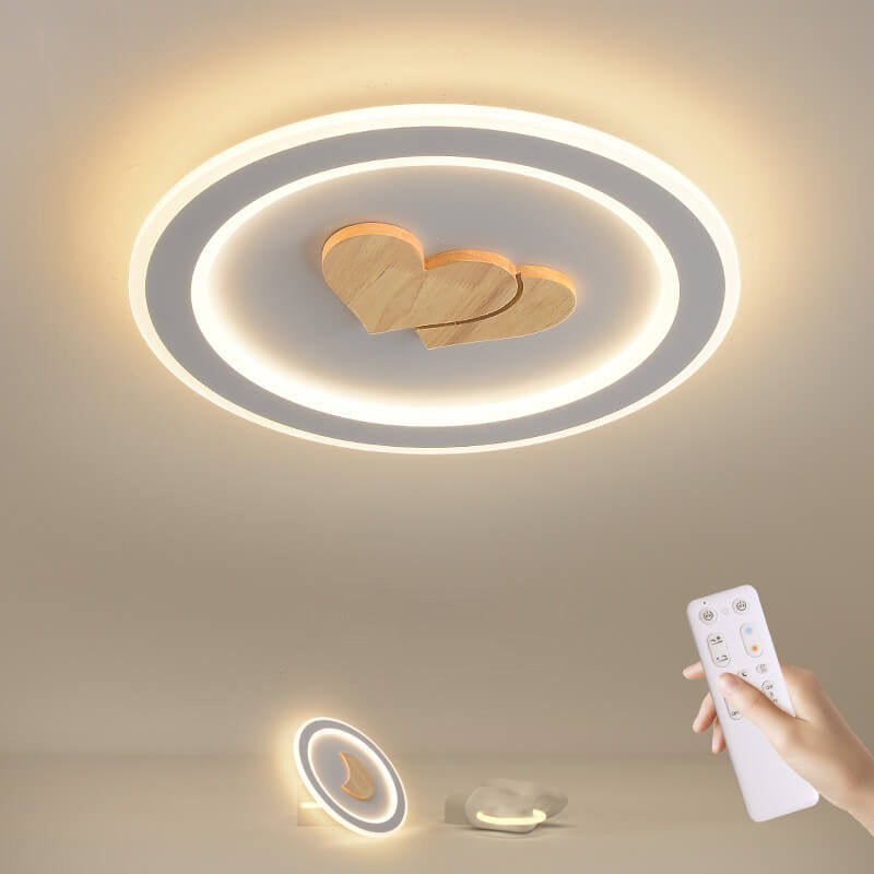 Moderne einfache Deckenleuchte mit LED und massivem Holzdesign 