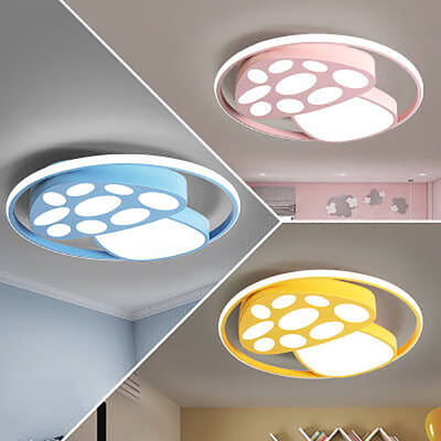 Modern Cartoon Mushroom Circle LED Kids Flush Mount Ceiling Light