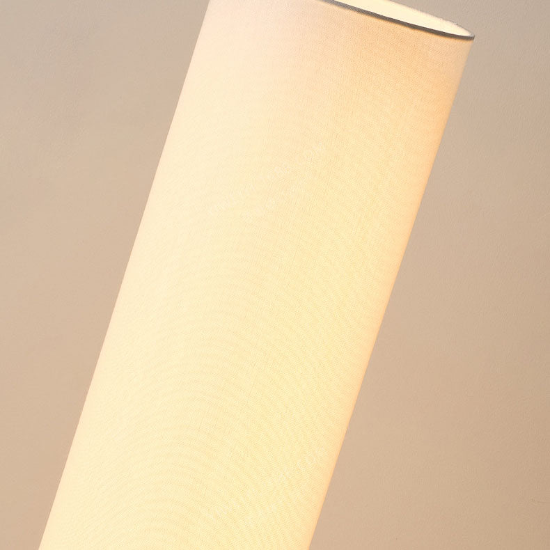 Pantalla cilíndrica de tela china tradicional con trípode de madera y lámpara de pie de 1 luz para estudio 