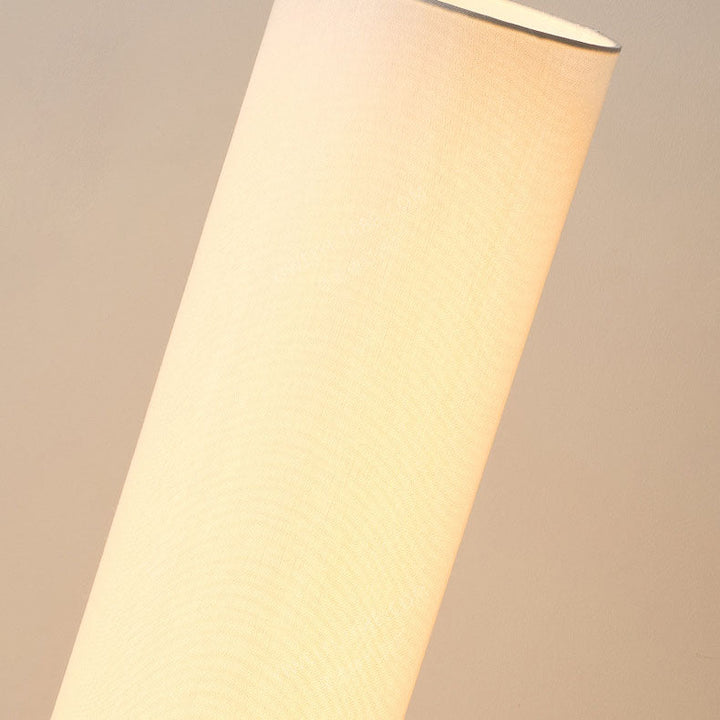 Pantalla cilíndrica de tela china tradicional con trípode de madera y lámpara de pie de 1 luz para estudio 