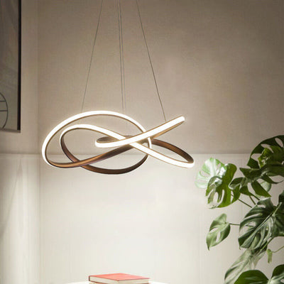 ثريا LED من الألومنيوم والأكريليك بتصميم حلقة فنية نوردية 