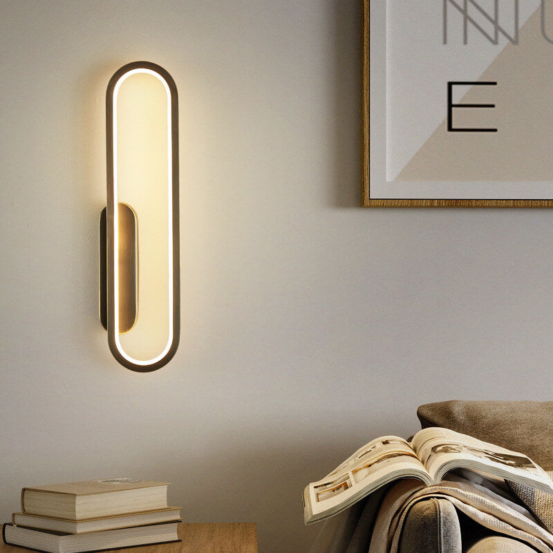 مصباح حائط LED بتصميم بيضاوي بسيط من النحاس الصناعي 