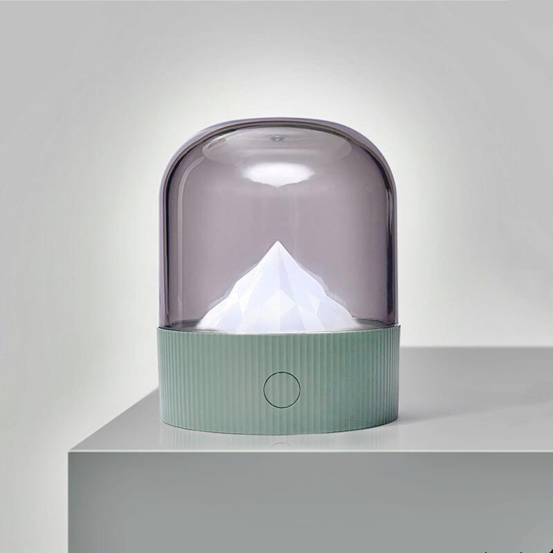 Lámpara de mesa con luz nocturna LED USB para PC de montaña nevada retro creativa 