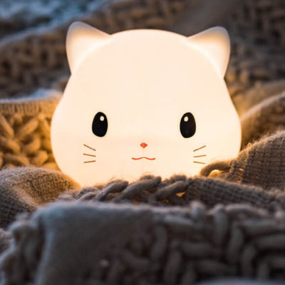 Kreative süße Katze Silikon USB Pat Pat Timer LED Nachtlicht Tischlampe 