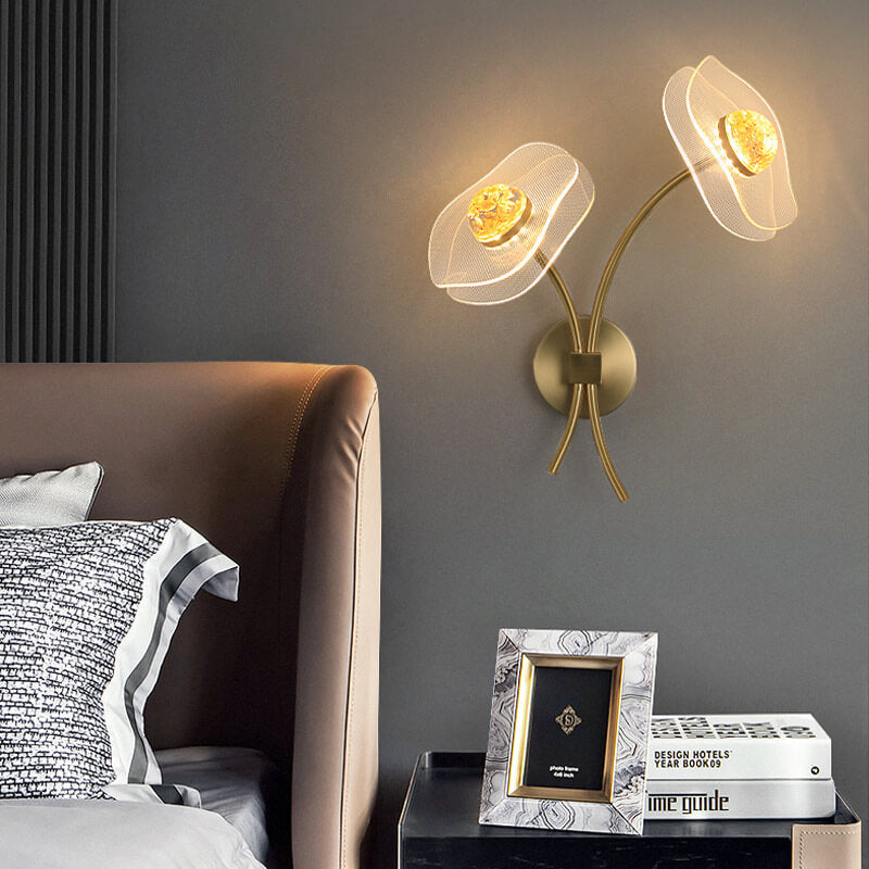 European Creative Lotus Flowers  Acrylic LED Wall Sconce Lamp